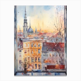 Winter Cityscape Vienna Austria 2 Canvas Print