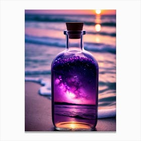 Purple Universe In A Bottle At Sunset Canvas Print