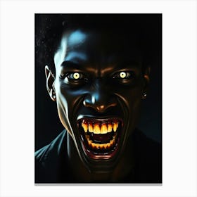 Black Vampire in the Dark Canvas Print