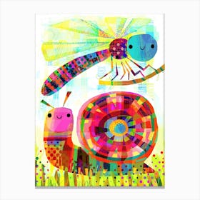 Dragonfly And Snail Canvas Print