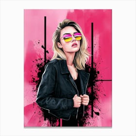 Girl In Sunglasses Canvas Print