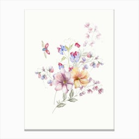 Watercolor Flowers Kids and Nursery 2 Canvas Print