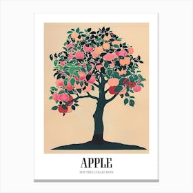 Apple Tree Colourful Illustration 4 Poster Canvas Print