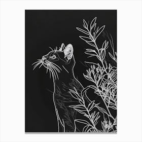 Chausie Cat Minimalist Illustration 3 Canvas Print