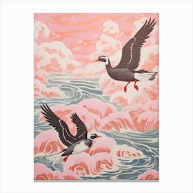 Vintage Japanese Inspired Bird Print Coot 2 Canvas Print