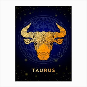 Taurus Zodiac Sign — Zodiac golden sign Canvas Print