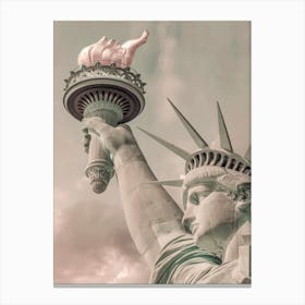Statue of Liberty NYC Urban Vintage Style Canvas Print