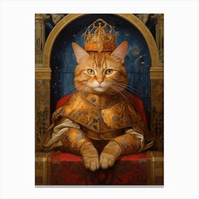Royal Cat In The Style Of A Romantesque Painting 3 Canvas Print