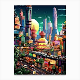 Bangkok Pixel Art 3 Canvas Print