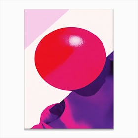 Sakura Red Ball 90s Art Canvas Print