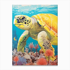Sea Turtle In The Ocean Blue Aqua 6 Canvas Print