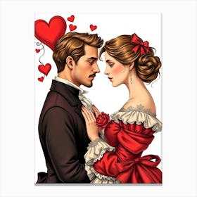 Valentine'S Day - Elegant Lovers Stampe su tela