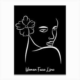 Women Face Line 6 Canvas Print