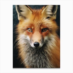 Red Fox Close Up Realism 2 Canvas Print