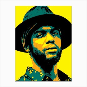 Portrait Gary Clark Blues Music Guitarist in Pop Art Canvas Print