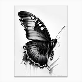 Black Swallowtail Butterfly Graffiti Illustration 3 Canvas Print