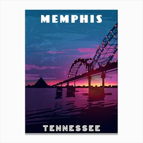 Memphis, Tennessee, USA — Retro travel minimalist poster Canvas Print