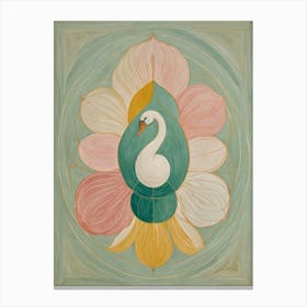 Swan Emblem In Pastel Canvas Print