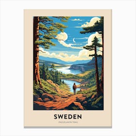 Padjelanta Trail Sweden Vintage Hiking Travel Poster Canvas Print