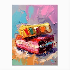 Birthday Cake Oil Painting 3 Canvas Print