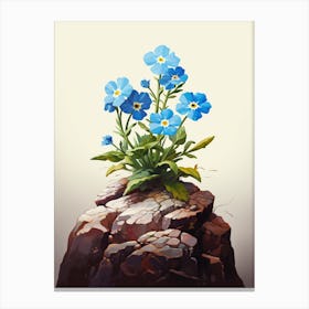 Forget Me Not Sprouting From A Rock (1) Canvas Print