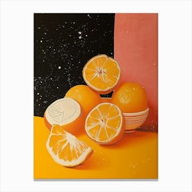 Art Deco Geometric Orange Still Life Canvas Print