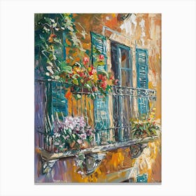 Balcony Painting In Genoa 1 Canvas Print
