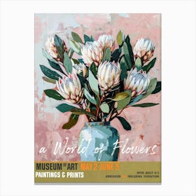 A World Of Flowers, Van Gogh Exhibition Protea 3 Canvas Print