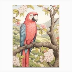 Storybook Animal Watercolour Macaw Canvas Print