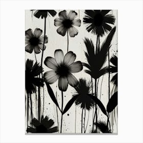 Black And White Flowers 3 Canvas Print