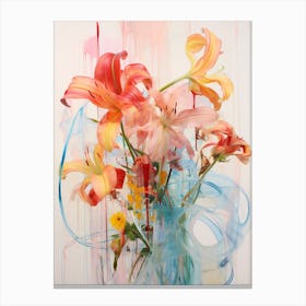 Abstract Flower Painting Lily 4 Canvas Print