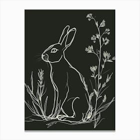 Satin Rabbit Minimalist Illustration 2 Canvas Print