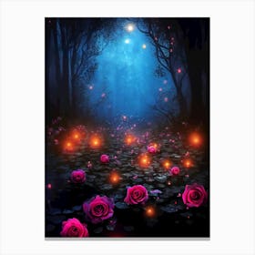 Roses In The Forest Canvas Print