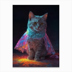 Cat In A Cape Canvas Print