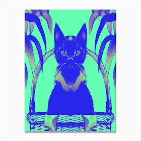 Cats Meow Pastel Green 2 Canvas Print