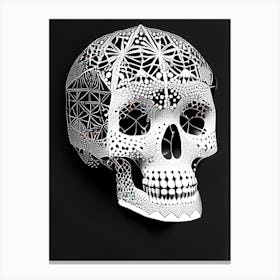 Skull With Geometric Designs 2 Doodle Canvas Print