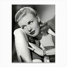 Portrait Of Ginger Rogers American Actress And Dancer Canvas Print