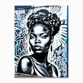 Graffiti Mural Of Beautiful Black Woman 281 Canvas Print