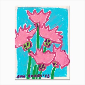 Wild Pink Flowers Canvas Print