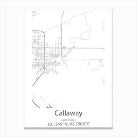 Callaway,United States Minimalist Map 1 Stampe su tela