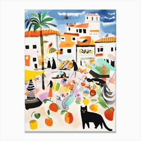 The Food Market In Mallorca 3 Illustration Canvas Print