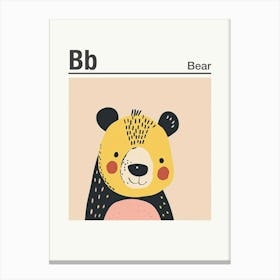 Animals Alphabet Bear 2 Canvas Print