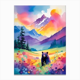 Bear In The Mountains 2 Canvas Print
