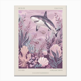 Purple Scalloped Hammerhead Shark 3 Poster Canvas Print