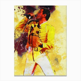 Smudge Of Freddie Mercury Show Must Go On Canvas Print