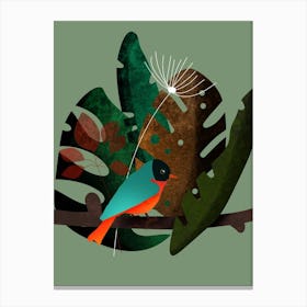 Bird On A Branch Canvas Print