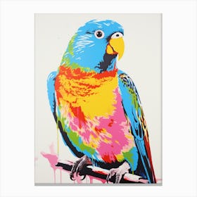 Andy Warhol Style Bird Bluebird 4 Canvas Print
