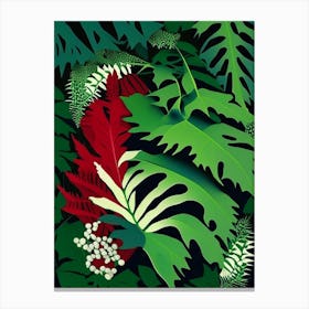 Japanese Holly Fern Vibrant Canvas Print