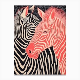 Black & Pink Zebra Canvas Print