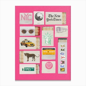 New York Matchbook Art | Trendy Preppy Vintage Retro Aesthetic New York Fashion Canvas Print